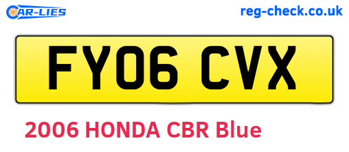 FY06CVX are the vehicle registration plates.