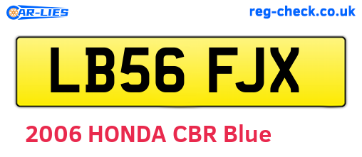 LB56FJX are the vehicle registration plates.