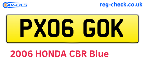 PX06GOK are the vehicle registration plates.