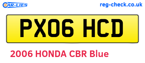 PX06HCD are the vehicle registration plates.