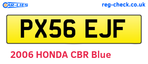 PX56EJF are the vehicle registration plates.