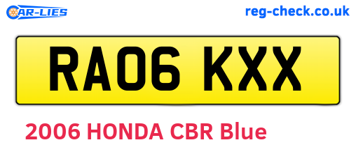 RA06KXX are the vehicle registration plates.