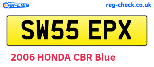 SW55EPX are the vehicle registration plates.