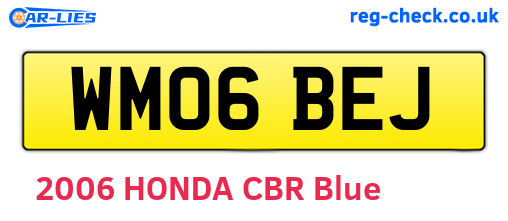 WM06BEJ are the vehicle registration plates.