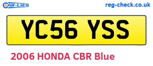 YC56YSS are the vehicle registration plates.