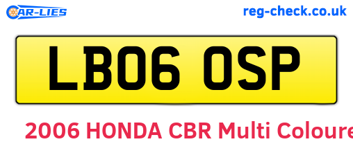 LB06OSP are the vehicle registration plates.