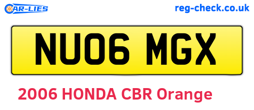 NU06MGX are the vehicle registration plates.