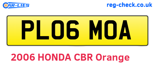 PL06MOA are the vehicle registration plates.