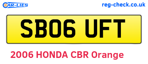 SB06UFT are the vehicle registration plates.