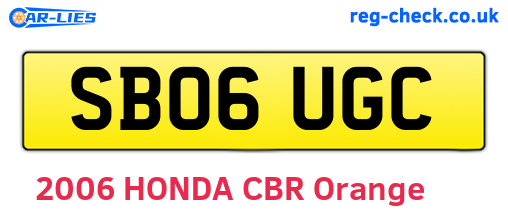 SB06UGC are the vehicle registration plates.