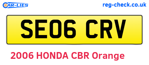 SE06CRV are the vehicle registration plates.