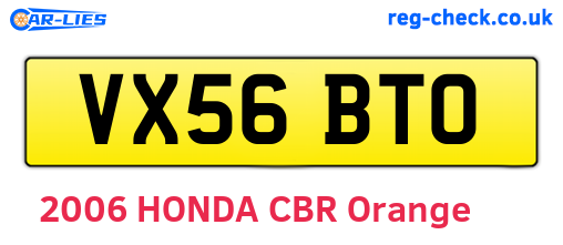 VX56BTO are the vehicle registration plates.