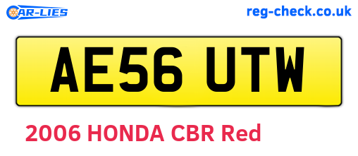 AE56UTW are the vehicle registration plates.