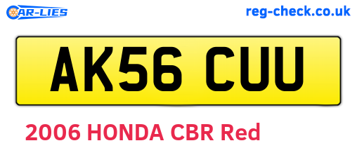 AK56CUU are the vehicle registration plates.
