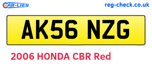 AK56NZG are the vehicle registration plates.