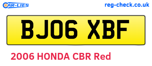 BJ06XBF are the vehicle registration plates.