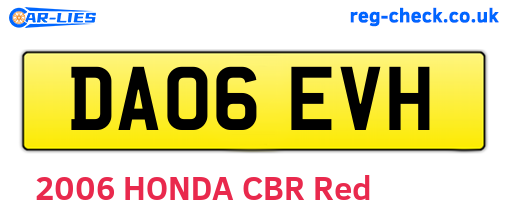 DA06EVH are the vehicle registration plates.