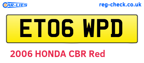 ET06WPD are the vehicle registration plates.