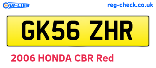GK56ZHR are the vehicle registration plates.