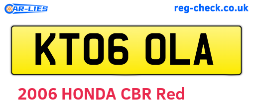KT06OLA are the vehicle registration plates.