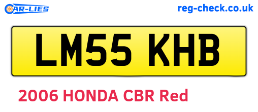 LM55KHB are the vehicle registration plates.