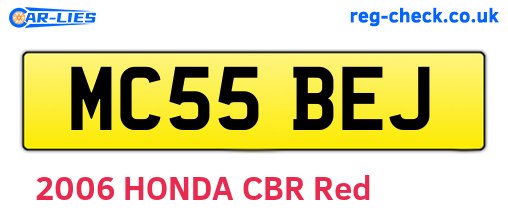 MC55BEJ are the vehicle registration plates.