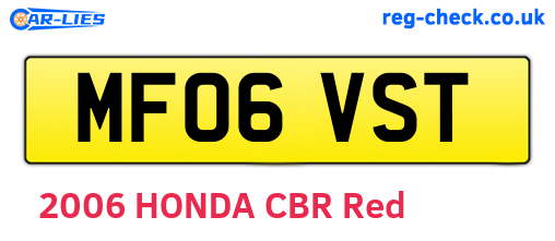 MF06VST are the vehicle registration plates.