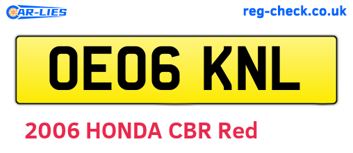 OE06KNL are the vehicle registration plates.