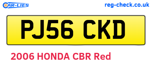 PJ56CKD are the vehicle registration plates.