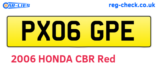 PX06GPE are the vehicle registration plates.
