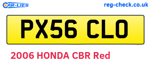 PX56CLO are the vehicle registration plates.