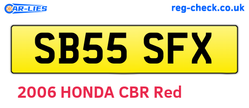 SB55SFX are the vehicle registration plates.