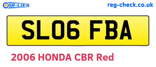 SL06FBA are the vehicle registration plates.