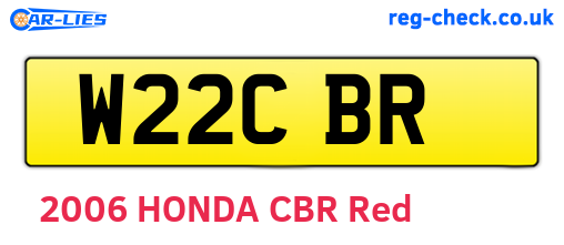 W22CBR are the vehicle registration plates.