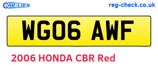 WG06AWF are the vehicle registration plates.