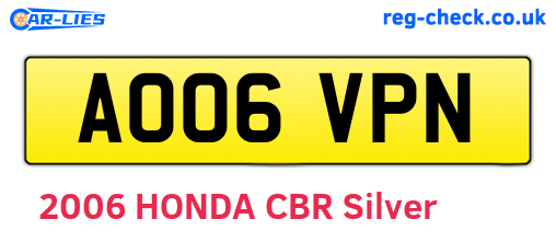 AO06VPN are the vehicle registration plates.