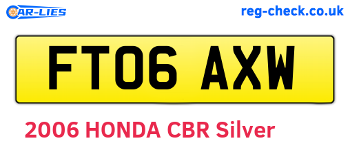 FT06AXW are the vehicle registration plates.