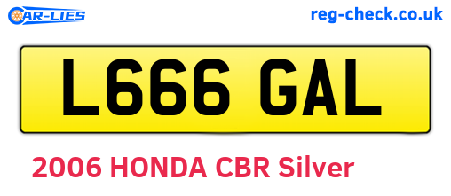 L666GAL are the vehicle registration plates.