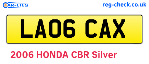 LA06CAX are the vehicle registration plates.