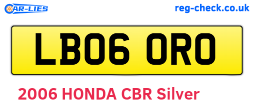 LB06ORO are the vehicle registration plates.