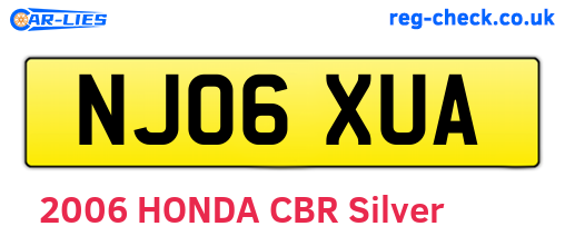 NJ06XUA are the vehicle registration plates.