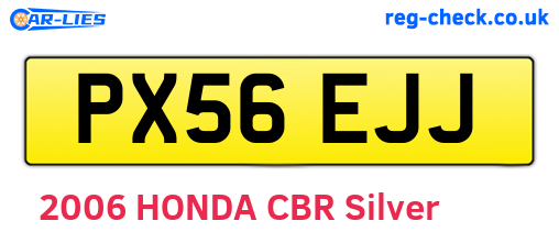 PX56EJJ are the vehicle registration plates.