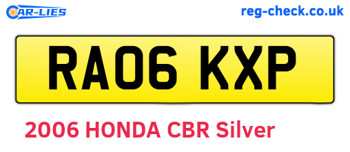 RA06KXP are the vehicle registration plates.