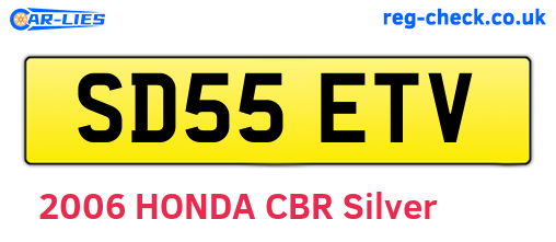 SD55ETV are the vehicle registration plates.