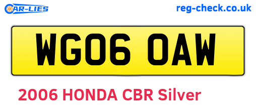 WG06OAW are the vehicle registration plates.