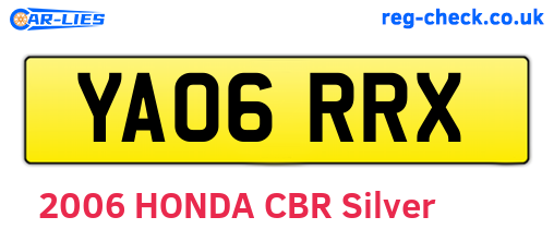 YA06RRX are the vehicle registration plates.