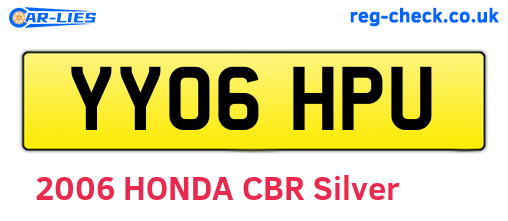 YY06HPU are the vehicle registration plates.