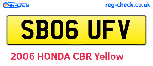 SB06UFV are the vehicle registration plates.