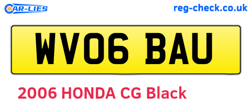 WV06BAU are the vehicle registration plates.