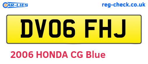 DV06FHJ are the vehicle registration plates.